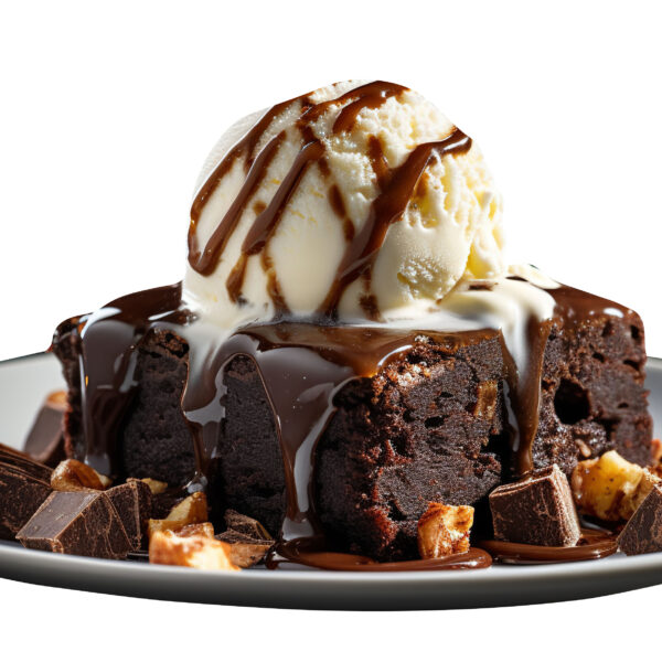 Brownie con helado